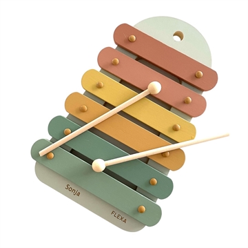 Xylofon med navn. Trælegetøj, musikinstrument med navnegravering